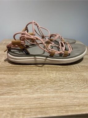 Teva Women’s Pink Strappy Lace-Up Infinity Sandals